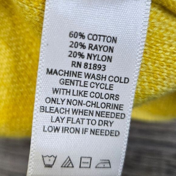 Isaac Mizrahi Live! Cardigan in a cheerful sunshine yellow floral spring small-m - Picture 4 of 12